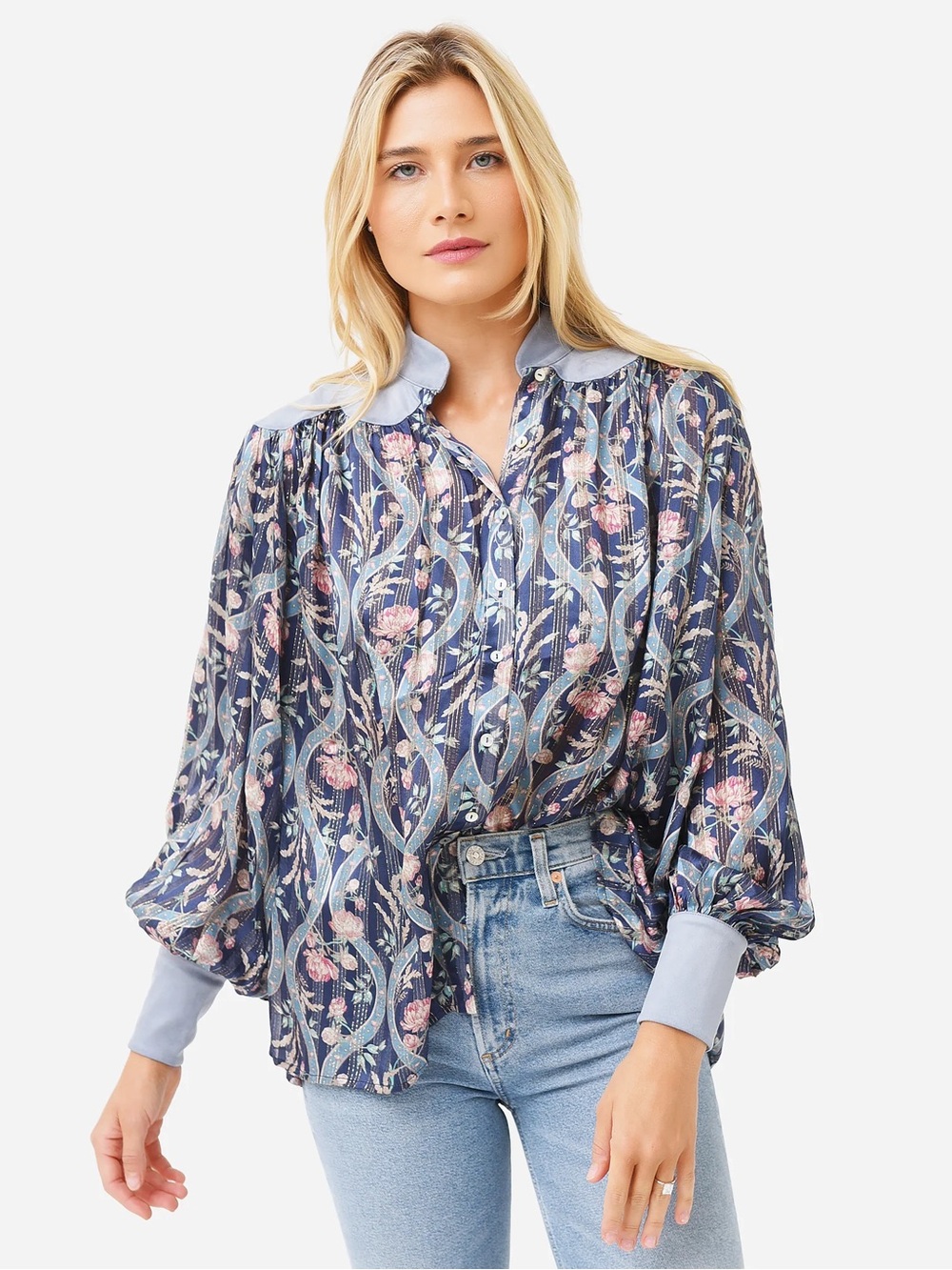 Alemais Canter Scallop Silk Blouse 8